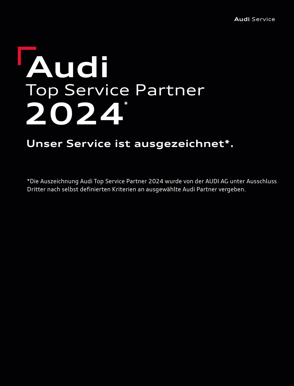 Auszeichnung Audi top Servicepartner 2024
